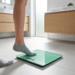 Balance Pèse-Personne Électronique en Verre – Écran LCD, Haute Précision 180kg – Vert Menthe – Image 2