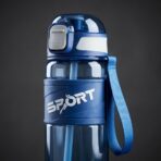 Bouteille d'Eau Sport à Paille – Gourde Anti-Fuite avec Poignée (Bleu / Noir / Vert) – Image 4