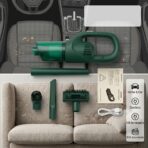 Aspirateur Portable Multifonction Sans Fil Vert – Maison & Voiture, Rechargeable USB avec Accessoires – Image 11