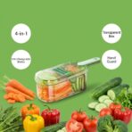 Coupe-Légumes Multifonction 4en1 – Mandoline & Râpe avec Bac Transparent, Protège-Main – Image 2