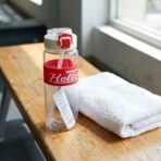 Bouteille d'Eau « Hello » – Gourde Transparente Anti-Fuite – Rouge – Image 2