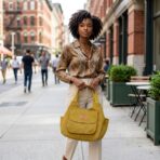 Sac Cabas Femme en Toile « Fashion » à Poches – Moutarde – Image 4