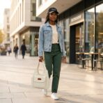 Sac Cabas Femme en Toile « Fashion » à Poches – Crème – Image 3