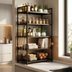 Étagère de Rangement Multi-niveaux Cuisine & Salle de Bain – Métal, Espacement Réglable – Image 2