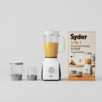 Blender Mixeur 3-en-1 Syder – 600W, Grand Bol 1,8L + 2 Moulins, Blanc/Noir – Image 2