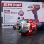 Clé à Chocs Sans Fil EMTOP P20S 20V Li-Ion – Moteur Brushless, Carré 1/2 pouce, Batterie 2.0Ah + Chargeur Rapide – Image 4