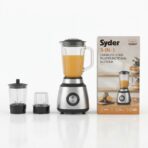 Blender Mixeur 3-en-1 Syder – Acier Inox, 600W, Bol 1,5L + 2 Moulins