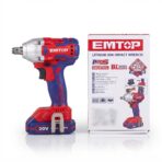 Clé à Chocs Sans Fil EMTOP P20S 20V Li-Ion – Moteur Brushless, Carré 1/2 pouce, Batterie 2.0Ah + Chargeur Rapide – Image 2
